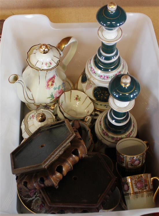 Assorted ceramics including a Dresden coffee set